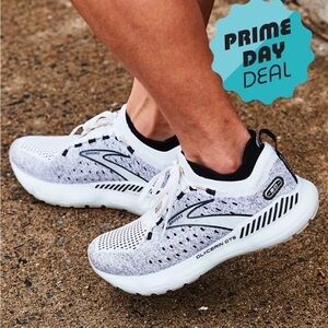 Brooks White and Black Athletic Shoes